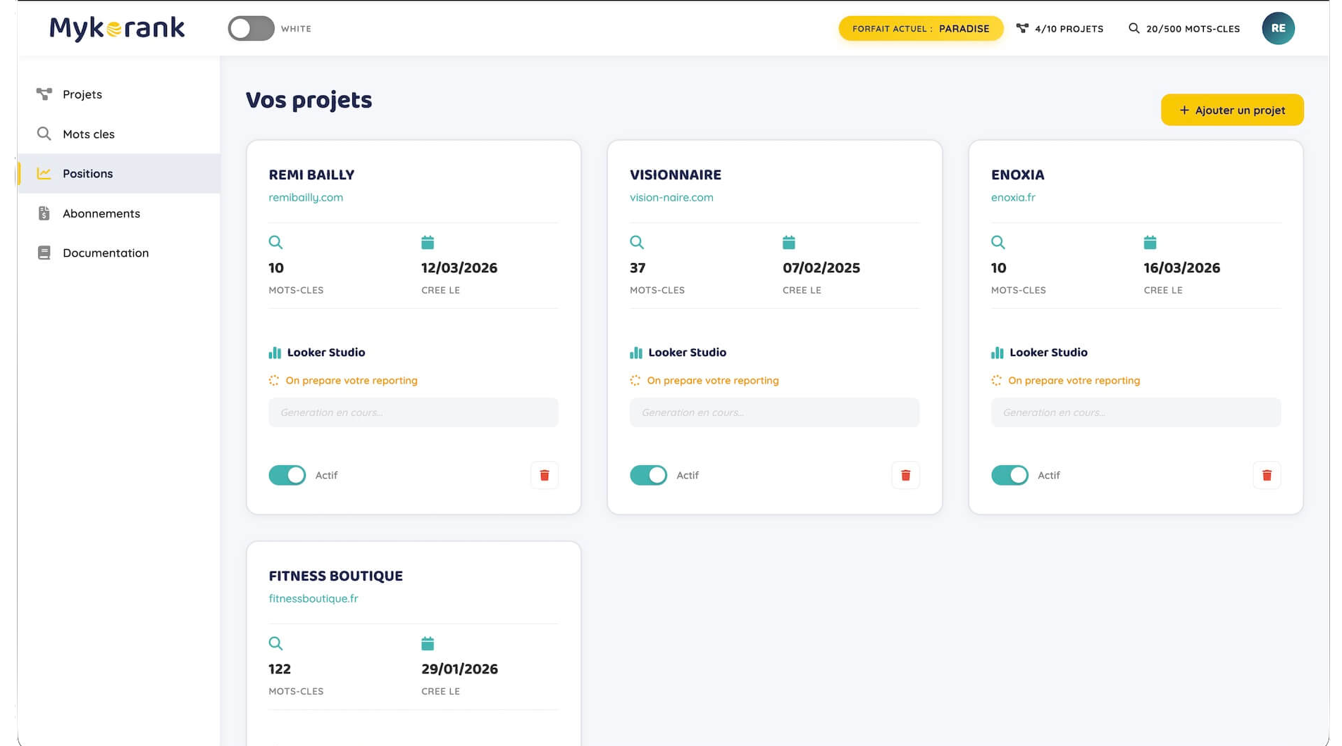 Multi-projets Mykorank